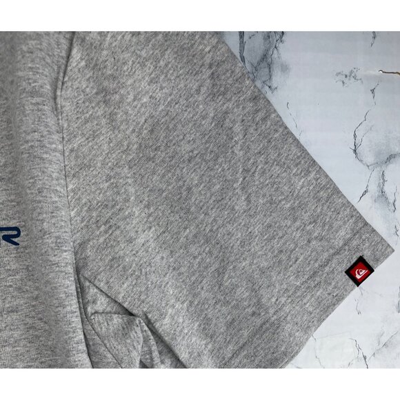 Quiksilver Mens Large T-Shirt Kauai Heather Gray Logo Print Cotton Crew Neck - Picture 7 of 15